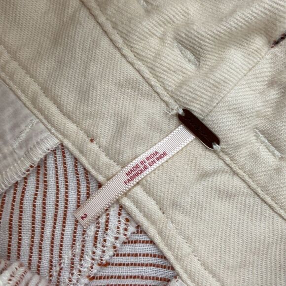 Free People Striped 100% Cotton Trousers size 2 - Picture 2 of 9